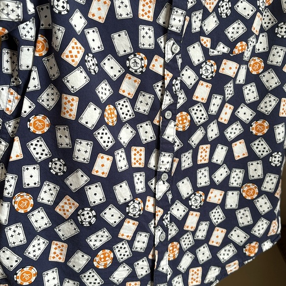 Original Penguin by Munsingwear Men’s Button Down Cards Poker Chips Size Medium - Picture 4 of 11